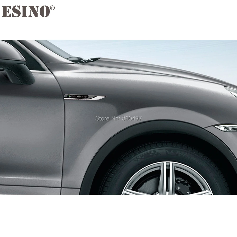 2 x Авто Стил 3D Ecoboost Автомобил Странично Крило Метал Хром Цинк Сплав Нож Странични Емблеми Икони автоаксесоари За Ford Mustang . ' - ' . 5