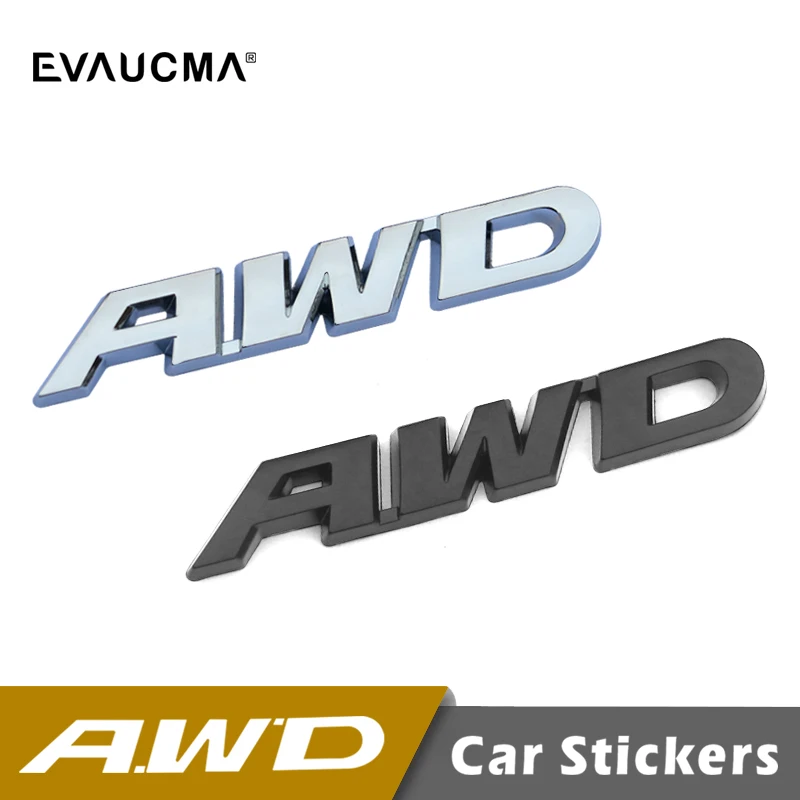 3D автомобилни стикери AWD на Subaru Toyota Honda Mazda BENZ Audi задвижване на всички колела BMW suv Suv Метален стикер AWD Емблема Стикер . ' - ' . 0