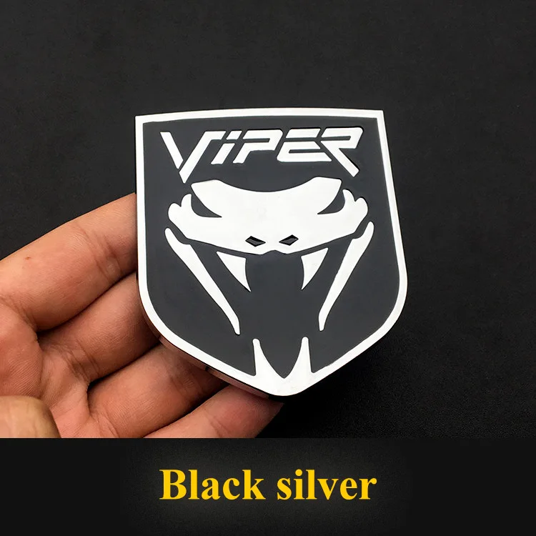 3D метален стикер с логото на Viper Иконата в багажника на колата Стикер на радиаторна решетка Хромиран автомобилен стайлинг за Dodge Charger Caliber Аксесоари за пътуване . ' - ' . 1