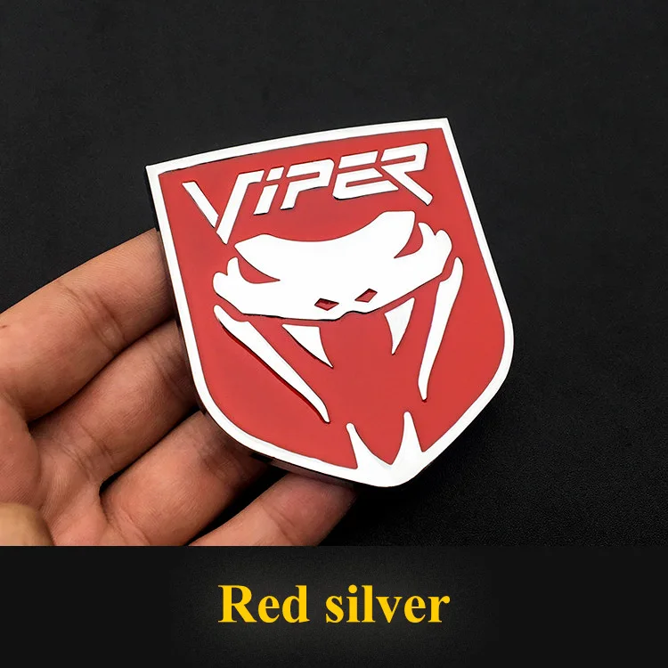 3D метален стикер с логото на Viper Иконата в багажника на колата Стикер на радиаторна решетка Хромиран автомобилен стайлинг за Dodge Charger Caliber Аксесоари за пътуване . ' - ' . 2