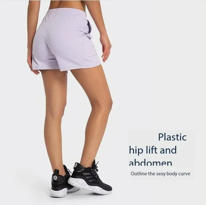 Дамски къси панталони Lulu със странични джобове, спортни къси панталони за практикуване на джогинг, йога, фитнес, спортни къси панталони, спортни облекла . ' - ' . 2