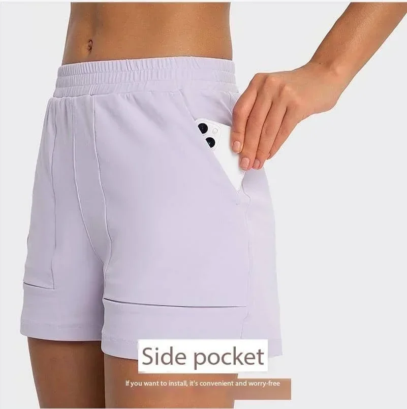 Дамски къси панталони Lulu със странични джобове, спортни къси панталони за практикуване на джогинг, йога, фитнес, спортни къси панталони, спортни облекла . ' - ' . 3