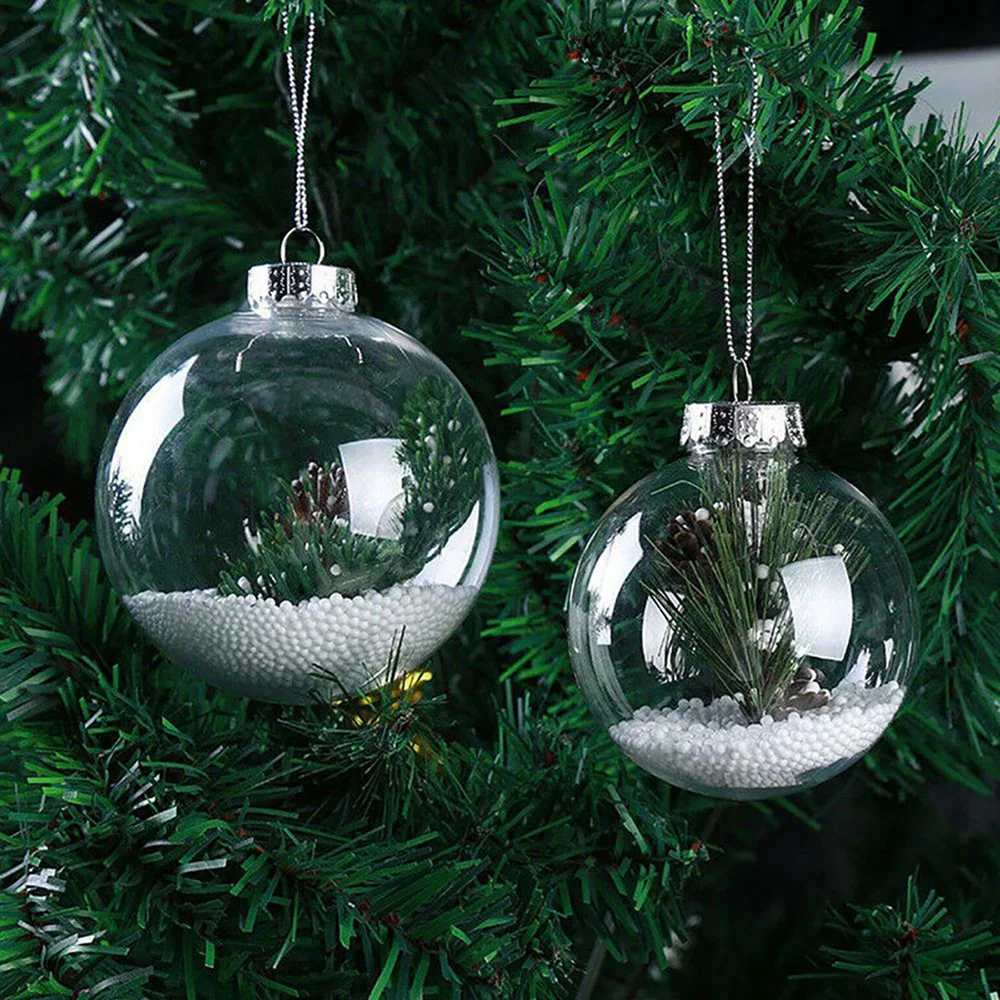 Chzimade 5шт 6/8/10 см Прозрачни Коледни топки Подвесное украса за Коледната елха Начало декор за Коледни подаръци за деца . ' - ' . 0