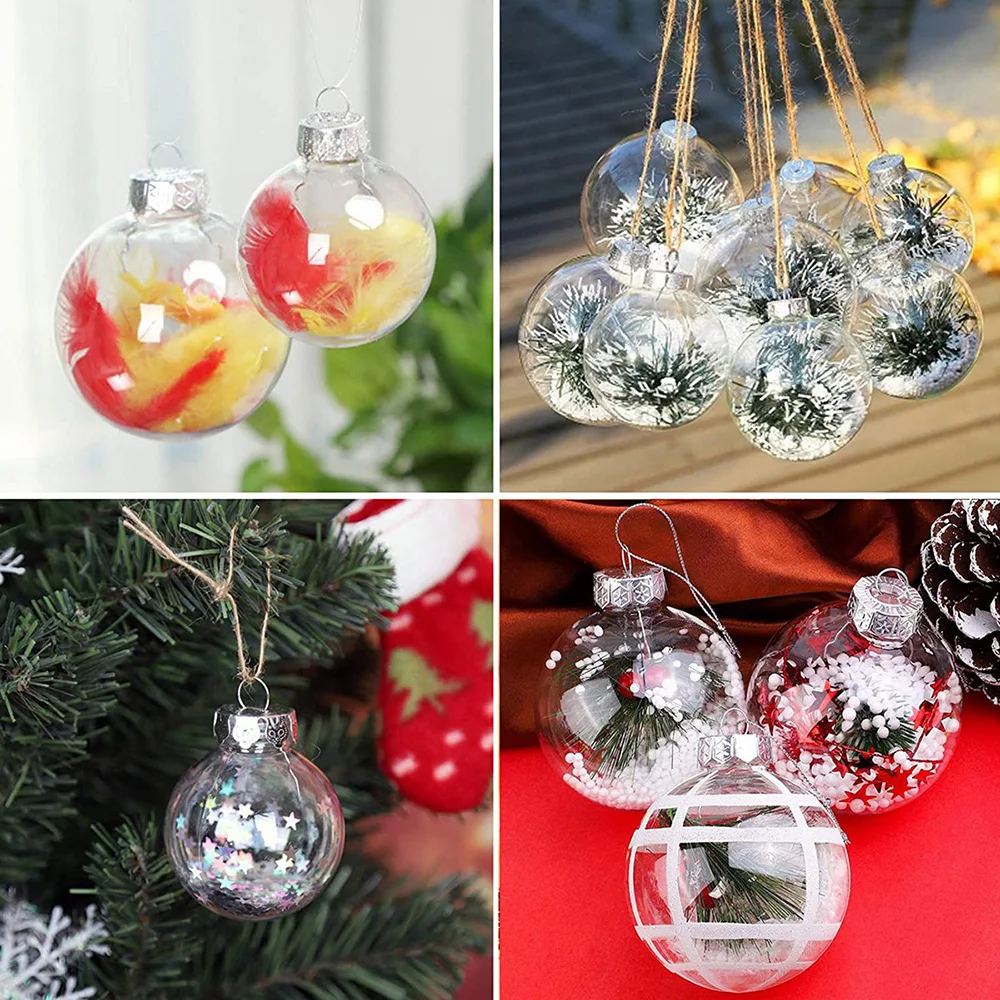 Chzimade 5шт 6/8/10 см Прозрачни Коледни топки Подвесное украса за Коледната елха Начало декор за Коледни подаръци за деца . ' - ' . 3