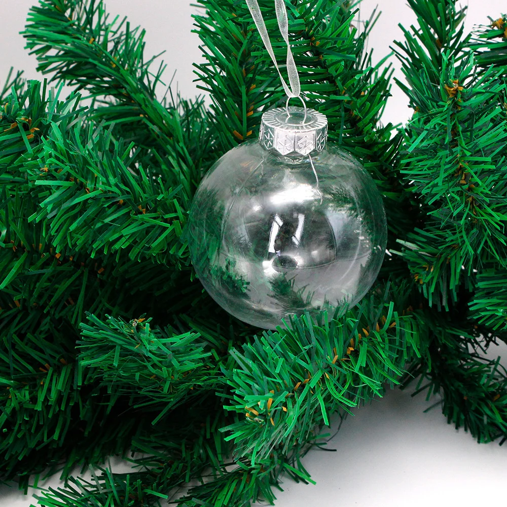 Chzimade 5шт 6/8/10 см Прозрачни Коледни топки Подвесное украса за Коледната елха Начало декор за Коледни подаръци за деца . ' - ' . 4