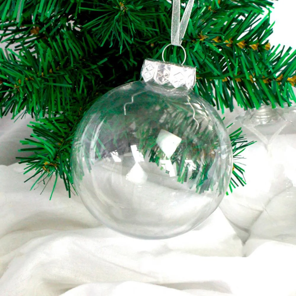 Chzimade 5шт 6/8/10 см Прозрачни Коледни топки Подвесное украса за Коледната елха Начало декор за Коледни подаръци за деца . ' - ' . 5