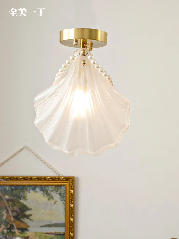Във френски стил Реколта Нощна полилей с перлата на писалка, Проста антре, Балкон, тавана лампа в коридора . ' - ' . 4