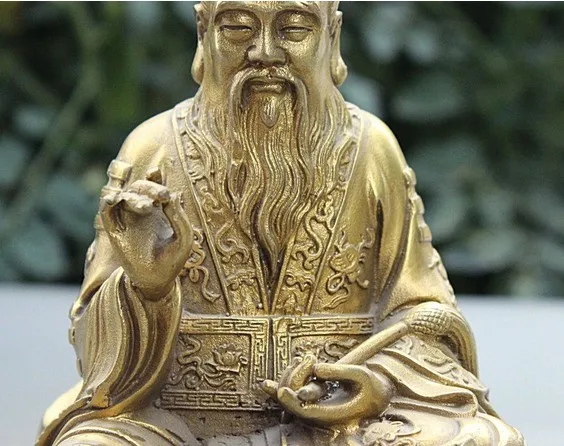 8 Китайски Месинг Основател на даоизма Лаоцзе Лаоцзюнь Лаоцзы Безсмъртен Бог Седи на Каменна статуя . ' - ' . 3