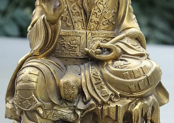 8 Китайски Месинг Основател на даоизма Лаоцзе Лаоцзюнь Лаоцзы Безсмъртен Бог Седи на Каменна статуя . ' - ' . 4