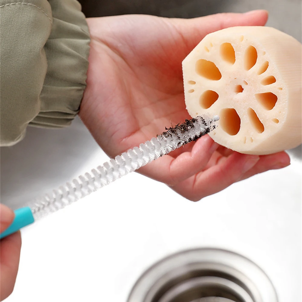 Чистящая четка Тънка четка с конци за почистване на отвори в основата на лотос, 8 г, четка с трубчатым накрайник, широко използвана четка за зъби, тъй като всмукване на тръбата, четка . ' - ' . 2
