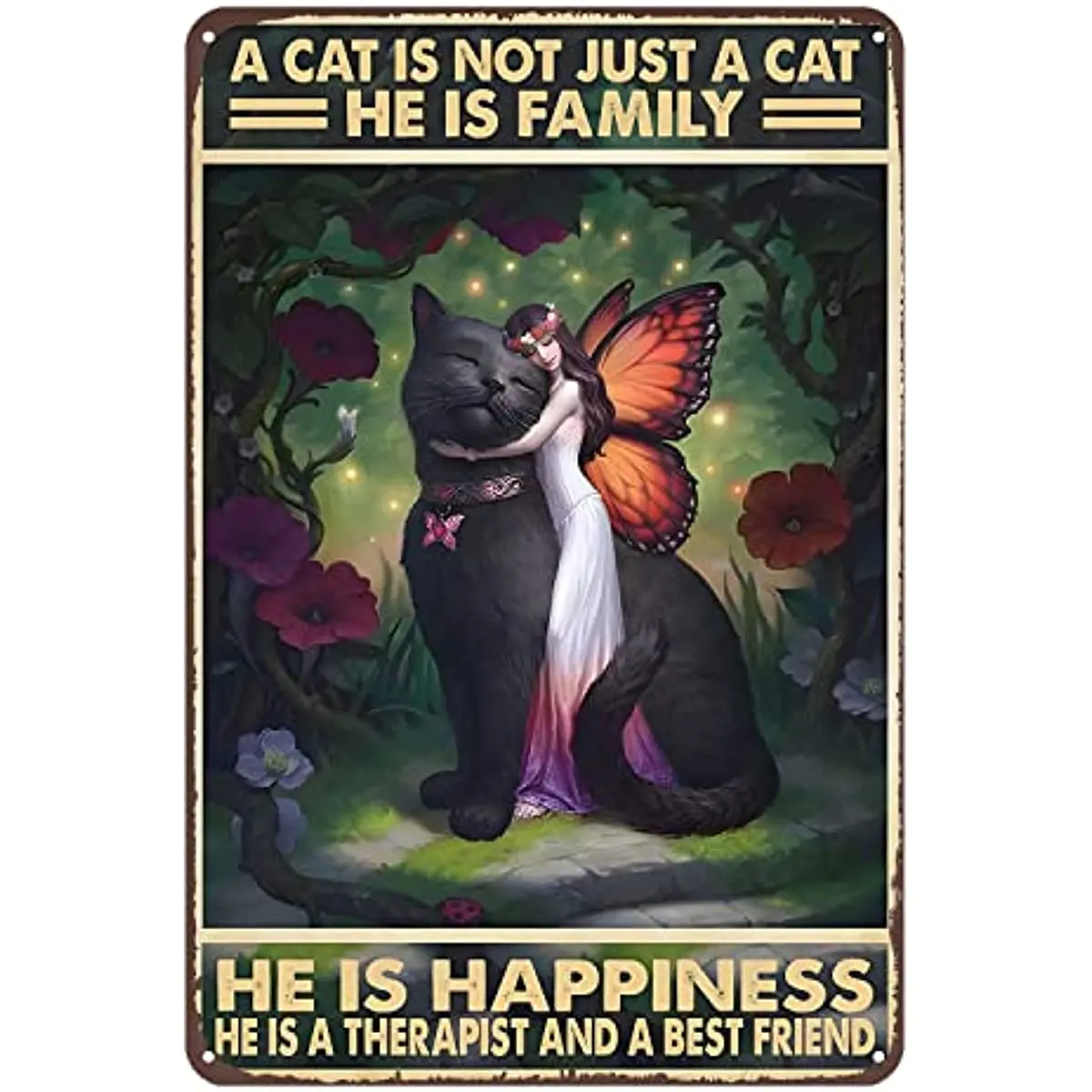 Ретро Черна Котка, Котка - това не е просто котка, той Семейното щастие Метална Лидице знак Декорация на дома, Бар Кафене Декорация на стените Знак . ' - ' . 1