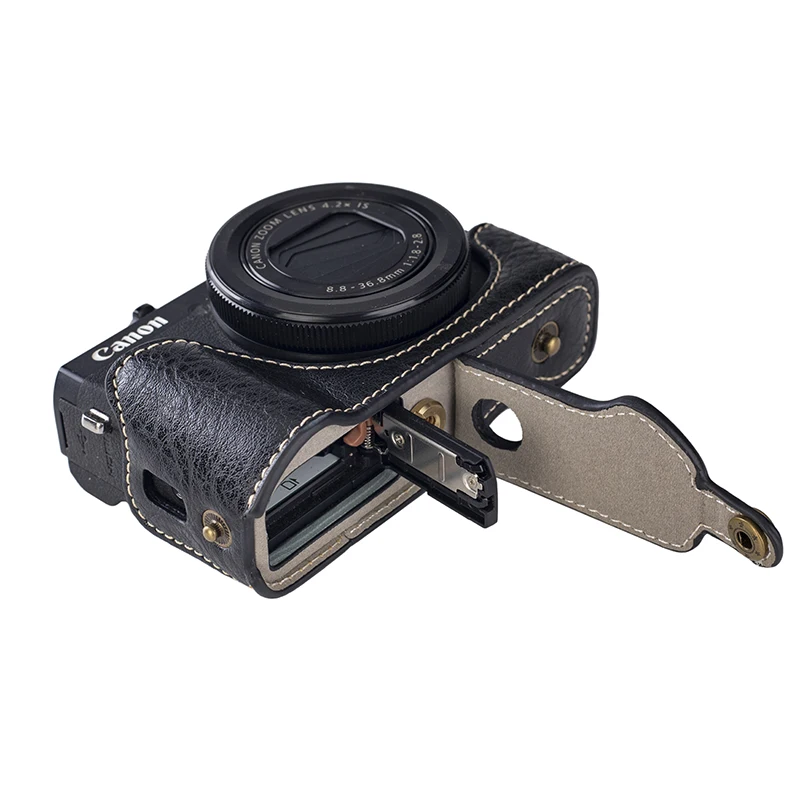 Чанта за фотоапарат от изкуствена кожа, твърд калъф за Canon Powershot G7 X G7X Mark II и III (G7XII G7XIII) mark2 mark3 G7X2 G7X3 на рамото . ' - ' . 1