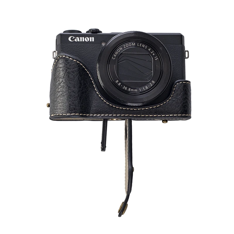 Чанта за фотоапарат от изкуствена кожа, твърд калъф за Canon Powershot G7 X G7X Mark II и III (G7XII G7XIII) mark2 mark3 G7X2 G7X3 на рамото . ' - ' . 2