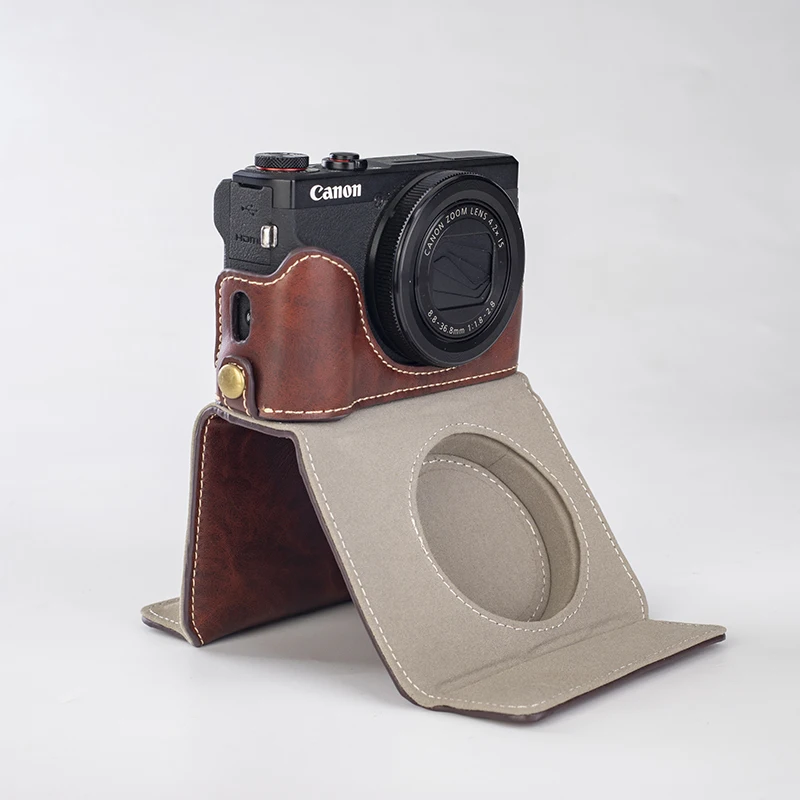 Чанта за фотоапарат от изкуствена кожа, твърд калъф за Canon Powershot G7 X G7X Mark II и III (G7XII G7XIII) mark2 mark3 G7X2 G7X3 на рамото . ' - ' . 4