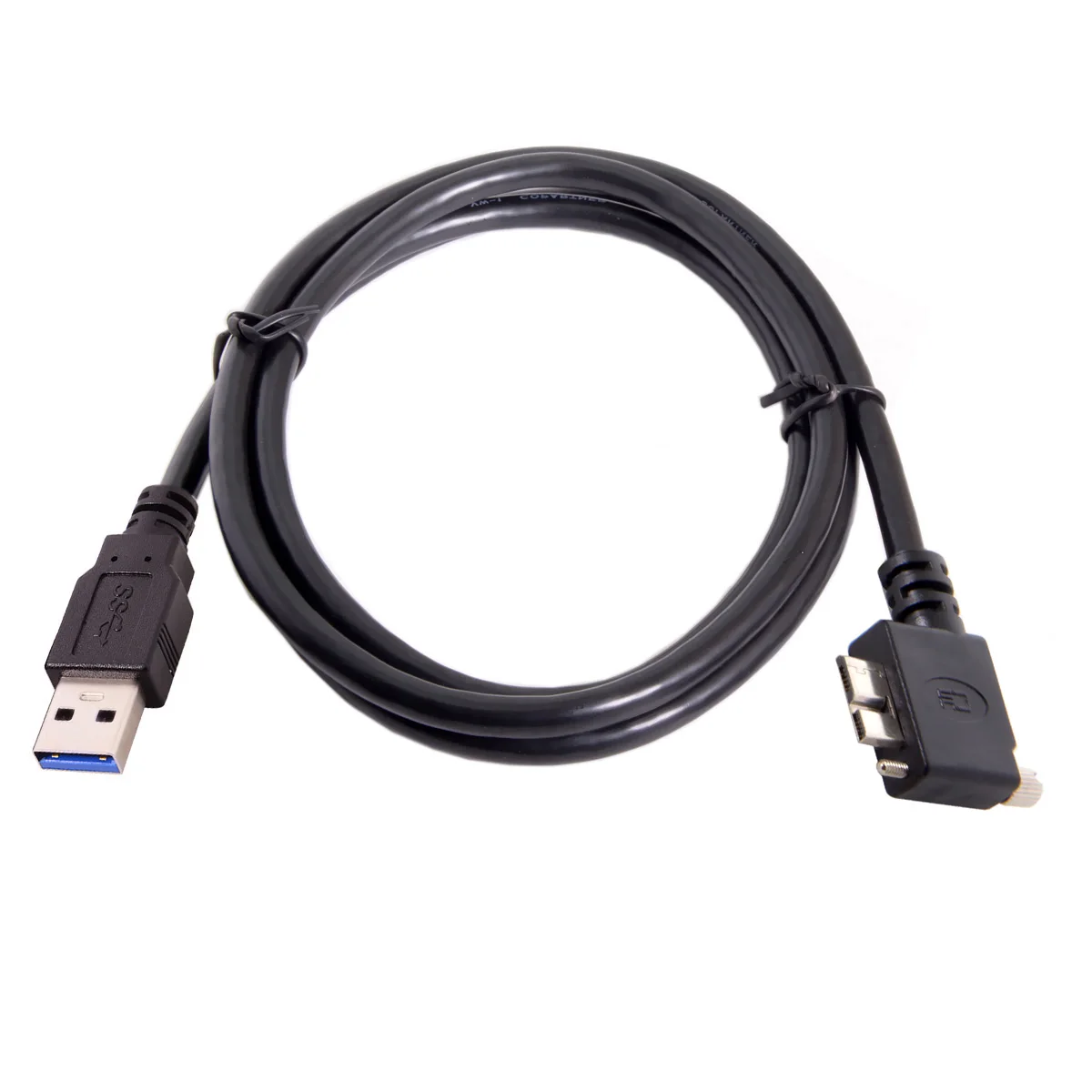 Кабел за Предаване на Данни за CY CYSM USB 3.0 A type Конектор под ъгъл 90 градуса наляво Micro USB с Винтовым Стена за Промишлени Камери 3 м . ' - ' . 3
