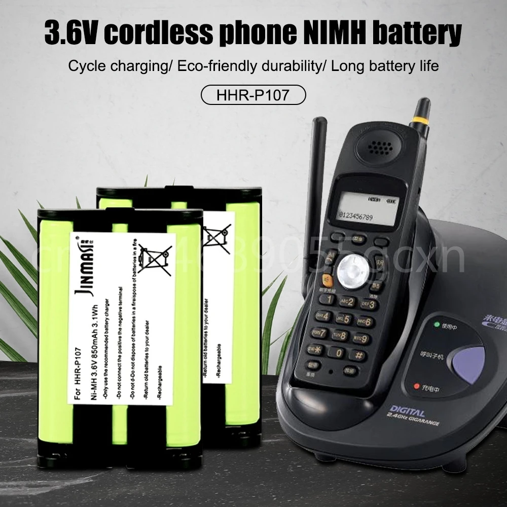 3,6 На 650 mah Ni-MH Батерия за Panasonic HHR-P107 HHRP107 HHRP107A/1B Батерия За Безжичен Телефон . ' - ' . 1