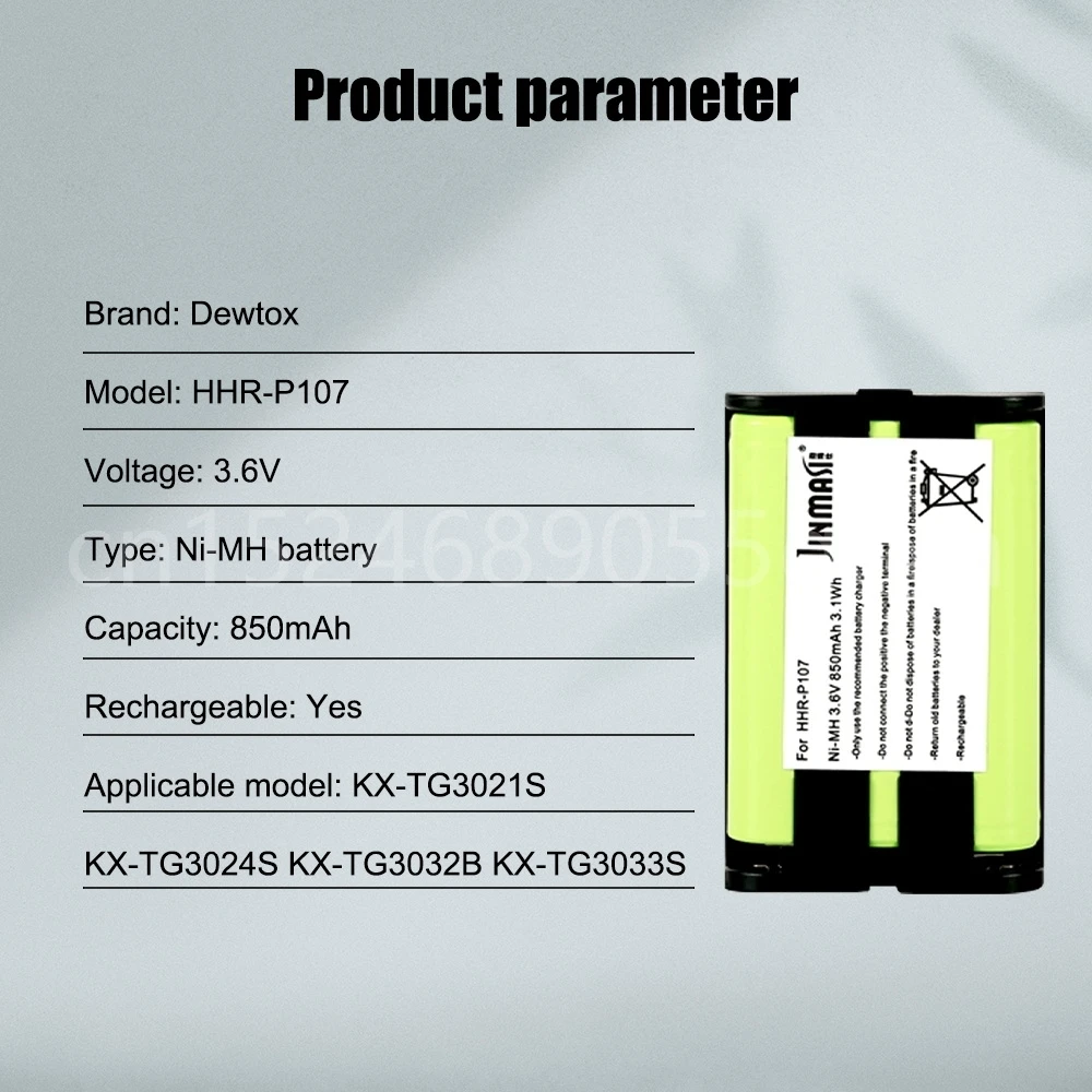 3,6 На 650 mah Ni-MH Батерия за Panasonic HHR-P107 HHRP107 HHRP107A/1B Батерия За Безжичен Телефон . ' - ' . 4