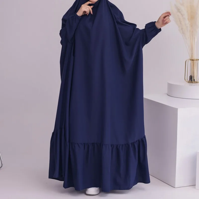 2024 Рамадан Исляма Рокля Абайя Монофонични халат Femme Dali Ежедневни модни Свободна мюсюлманска дамски дрехи . ' - ' . 1