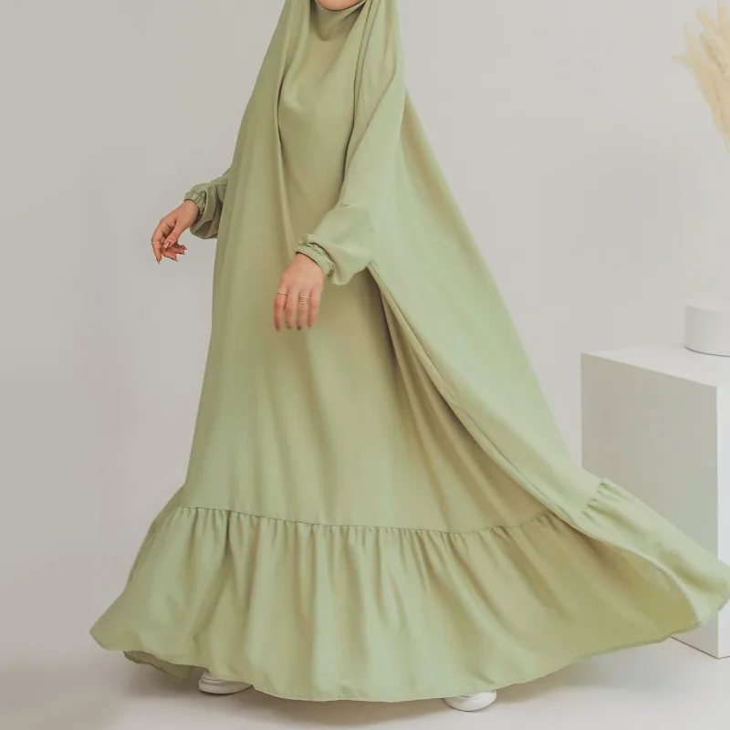 2024 Рамадан Исляма Рокля Абайя Монофонични халат Femme Dali Ежедневни модни Свободна мюсюлманска дамски дрехи . ' - ' . 2