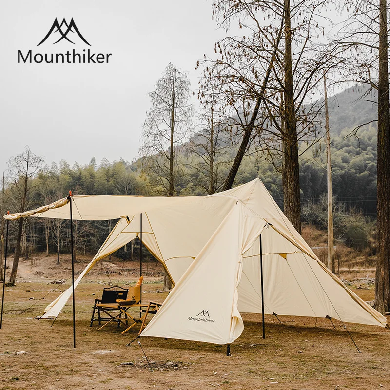 MOUNTAINHIKER Нова Луксозна шатра от полиестер 5-8 души, черно, слонова кост, Самоуправляваща се Палатка, Туристически палатки за къмпинг в дивата природа, палатки-подслон . ' - ' . 0