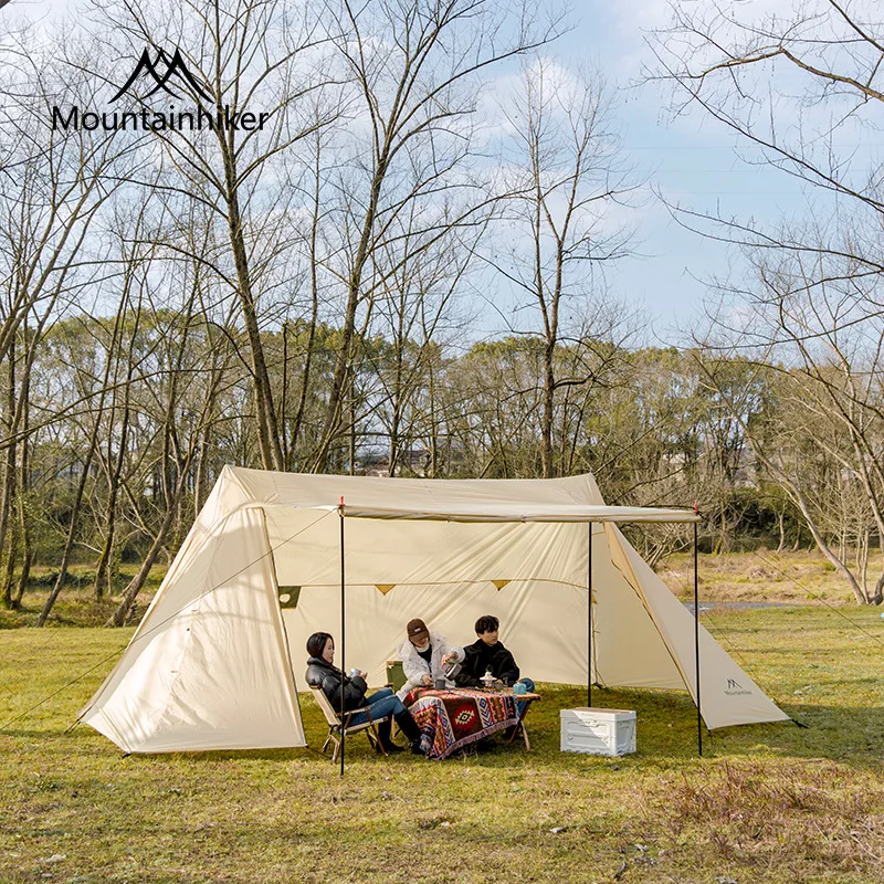 MOUNTAINHIKER Нова Луксозна шатра от полиестер 5-8 души, черно, слонова кост, Самоуправляваща се Палатка, Туристически палатки за къмпинг в дивата природа, палатки-подслон . ' - ' . 2