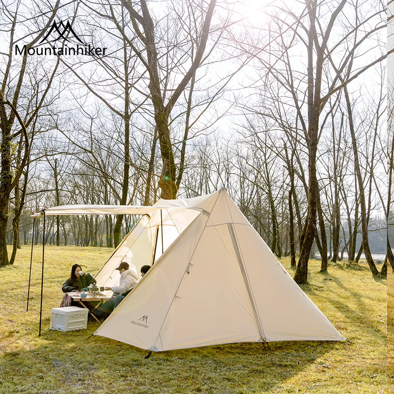MOUNTAINHIKER Нова Луксозна шатра от полиестер 5-8 души, черно, слонова кост, Самоуправляваща се Палатка, Туристически палатки за къмпинг в дивата природа, палатки-подслон . ' - ' . 4