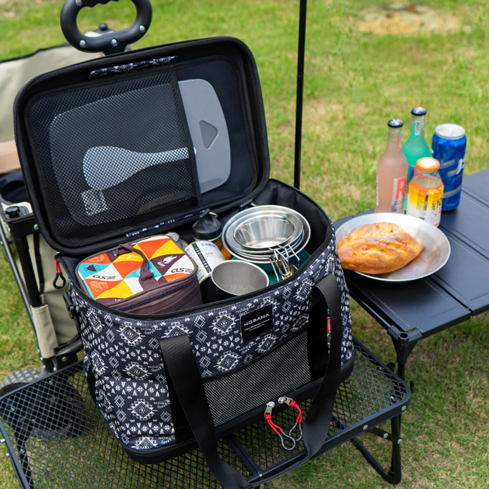 40-литров туристическа чанта за хранене, организаторите за нощуване на открито с дръжка и регулируема пагон за семейна почивка на открито . ' - ' . 2