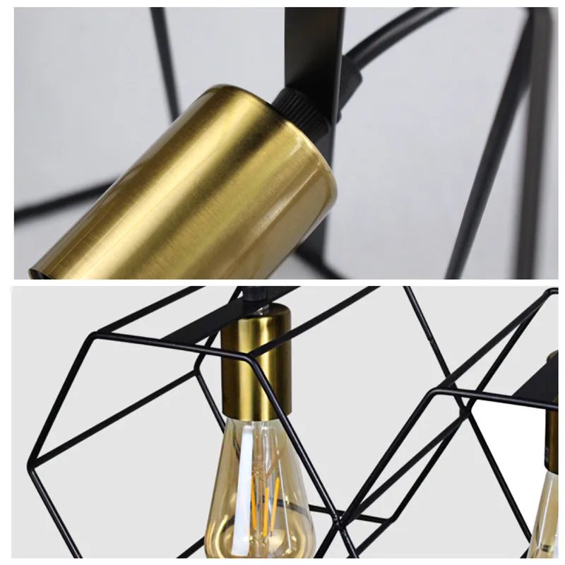 Модерна креативната led полилей, подвесная лампа в геометричния метална рамка, лампа, подходяща за ресторант, спалня над маса за хранене . ' - ' . 5
