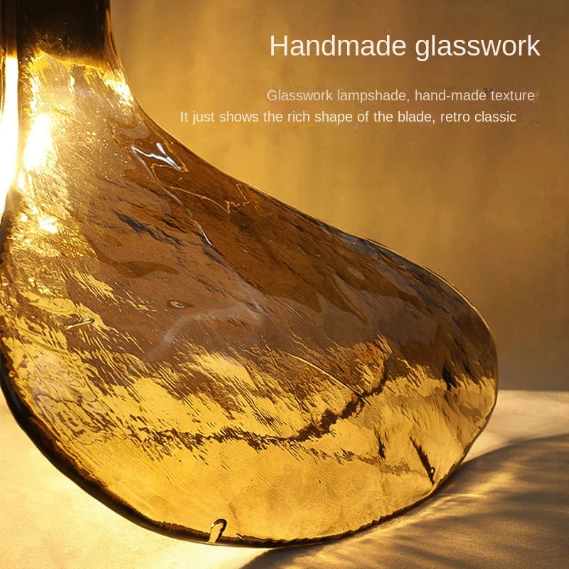 Четырехлистный стъклена окачена лампа Модерен Прост Месинг малка странична лампа за дневна, спалня, окачена лампа за кухни със скандинавски ретро стил . ' - ' . 5