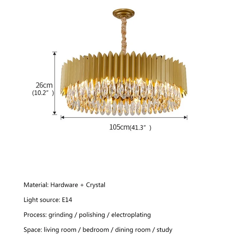 Полилей SAMAN, осветителни тела, Луксозен Златист Медальон лампа, домашен led в постмодерния стил за дневната, трапезарията . ' - ' . 5