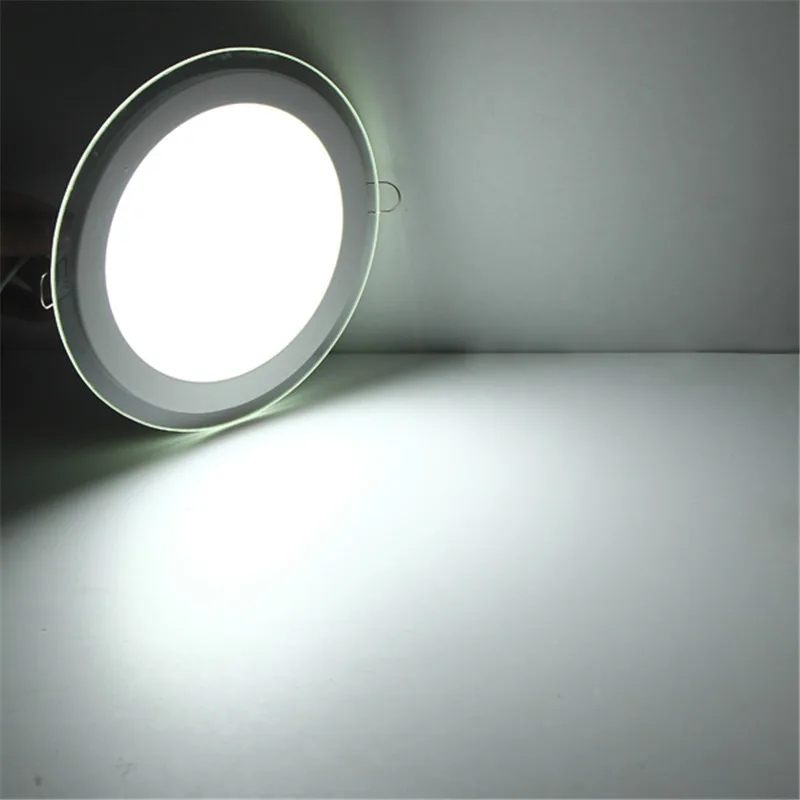 Кръгла led тавана лампа 6 W 9 W И 12 W 18 W-Вградени панел тавана лампа със стъклен кант AC110V 220V за вътрешно осветление . ' - ' . 4