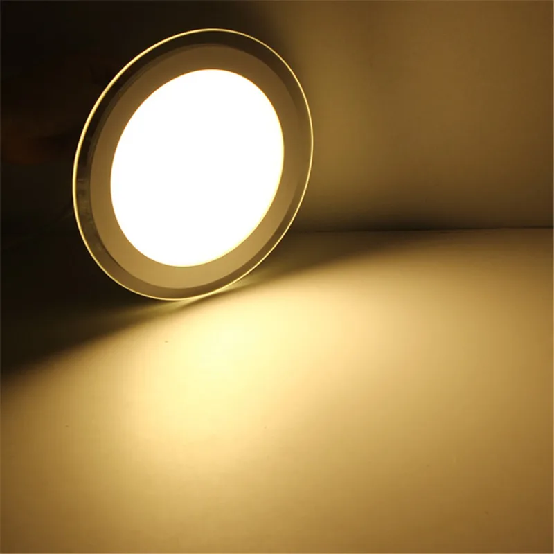 Кръгла led тавана лампа 6 W 9 W И 12 W 18 W-Вградени панел тавана лампа със стъклен кант AC110V 220V за вътрешно осветление . ' - ' . 5