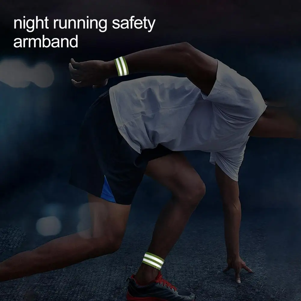 1 Чифт спортни гривни Със светлоотразителни ивици, Регулируема каишка за ръцете и краката, защитно облекло за колоездене на открито, нощно бягане за жени и мъже . ' - ' . 2